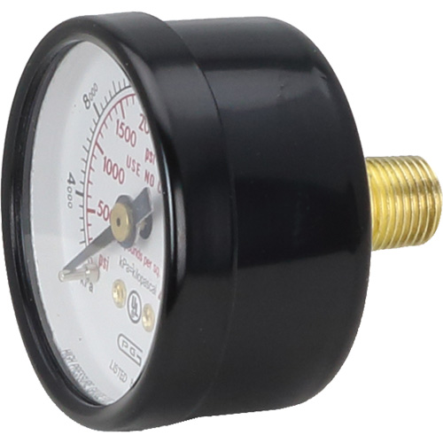 Pressure Gauges, 1-1/2" , 0 - 4000 psi, Back Mount, Analogue Cam Industrial