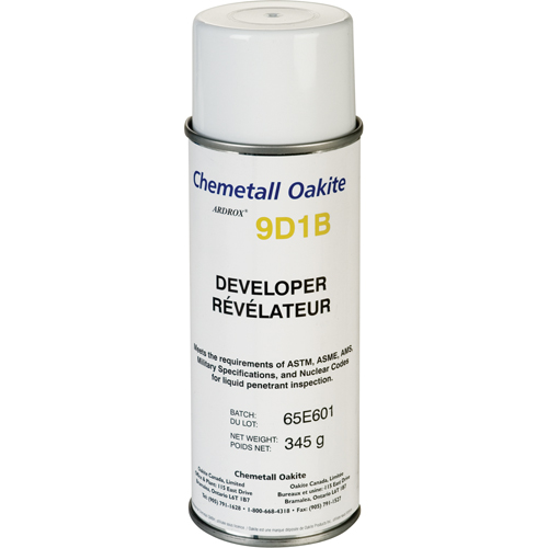 9D1B Non-Aqueous Developers, Aerosol Can Cam Industrial