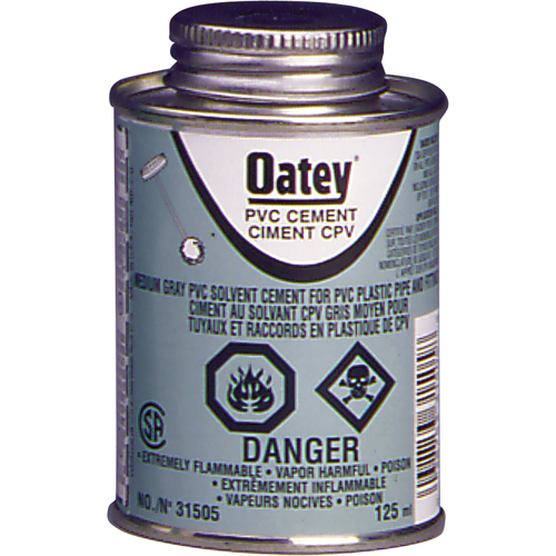 Ciment de PVC d'usage moyen, 946 ml, Canette &agrave; dessus brosse, Gris Cam Industrial
