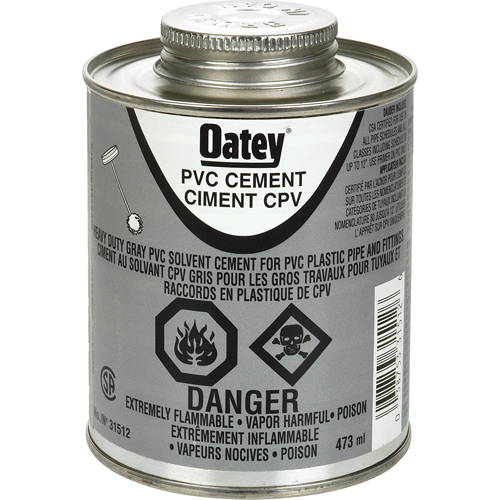 Ciment de PVC d'usage intense, 473 ml, Canette &agrave; dessus brosse, Gris Cam Industrial