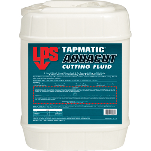 Liquides de coupe AquaCut de Tapmatic, 5 gal. Cam Industrial