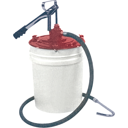 Pompes pour lubrification manuelle - Distributeurs doubles &agrave; levier, Zinc, 2,6 oz/course, Pour barils de 5 gal. Cam Industrial