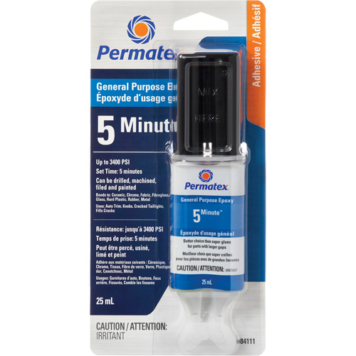 &eacute;poxy  5 minutes  &agrave; usage g&eacute;n&eacute;ral PermaPoxy, 29,5 ml, &eacute;poxyde, Deux composants, Transparent Cam Industrial
