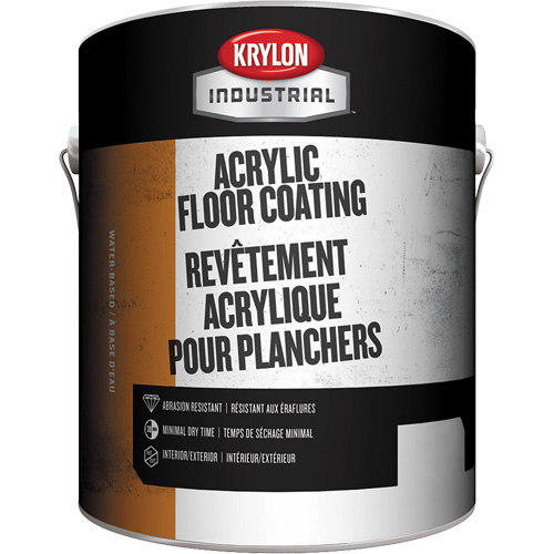 Industrial Floor Coating, 1 gal., Water-Based, Semi-Gloss, Grey Cam Industrial
