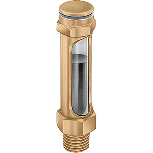 Indicateurs de niveau &agrave; liquide en laiton - Droits, Filet&eacute;, 14-1/4" lo, 225°F (107,22° C) Cam Industrial