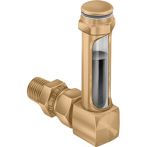 Indicateurs de niveau &agrave; liquide en laiton - Raccords universels, Filet&eacute;, 8-11/16" lo, 225°F (107,22° C) Cam Industrial