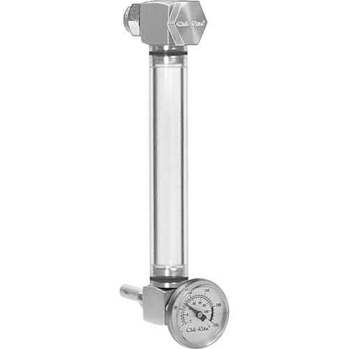 Round Nylon Liquid Level Gauge, Threaded, 10" L, 205°F (96.11° C) Cam Industrial