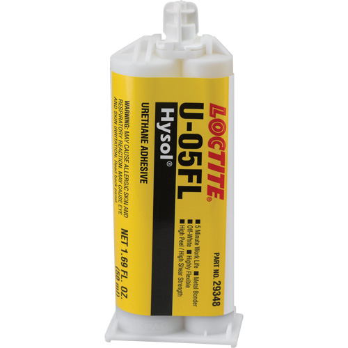 Adh&eacute;sif ur&eacute;thane Hysol U-05FL, Deux composants, Cartouche double, 90 g, Blanc cass&eacute; Cam Industrial