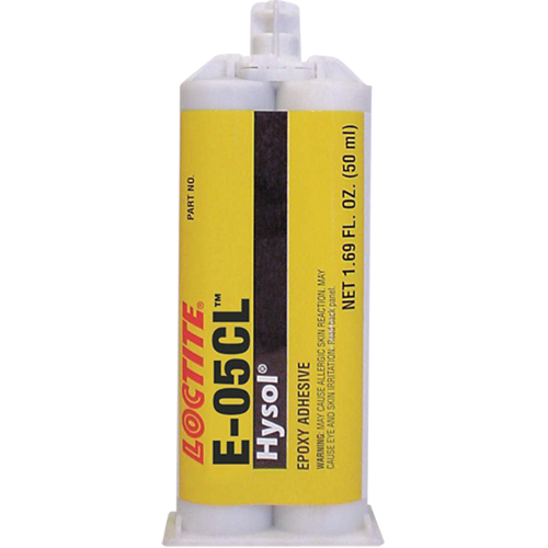 Hysol E-05CL Adhesive, 50 ml, Dual Cartridge, Two-Part, Clear Cam Industrial