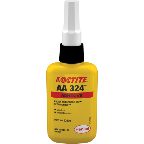 324 Speedbonder Structural Acrylic Adhesive, Two-Part, 50 ml, Bottle, Yellow Cam Industrial