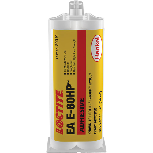 Adh&eacute;sif &eacute;poxyde E-60HP Hysol, 50 ml, Cartouche double, Deux composants, Blanc cass&eacute; Cam Industrial