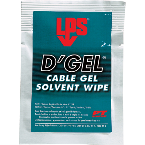 D'Gel&reg; Cable Gel Solvent, Packets Cam Industrial