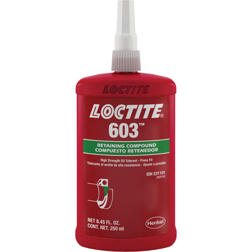 Compos&eacute; de retenue Loctite 603, 250 ml, Bouteille, Vert Cam Industrial