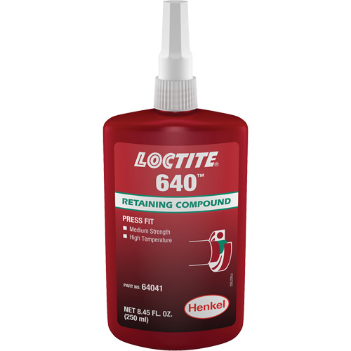 Compos&eacute; de retenue Loctite 640, 250 ml, Bouteille, Vert Cam Industrial