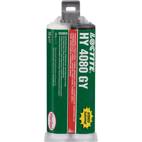 HY 4080 GY Structural Repair Hybrid Adhesive, Two-Part, Dual Cartridge, 50 g, Grey Cam Industrial