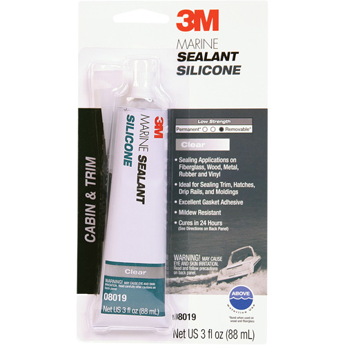 Produit d'&eacute;tanch&eacute;it&eacute; &agrave; base de silicone de calibre marin, 3 oz., Tube, Transparent Cam Industrial