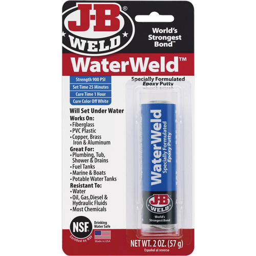 Colle &eacute;poxyde WaterWeld, 2 oz, B&acirc;ton, Blanc cass&eacute; Cam Industrial