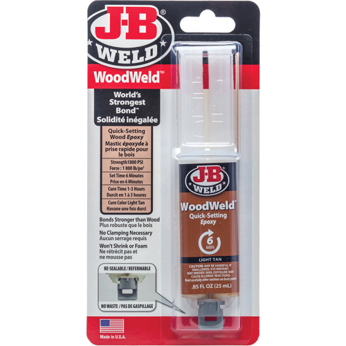 WoodWeld Adhesive, 25 ml, Syringe, Two-Part, Tan Cam Industrial