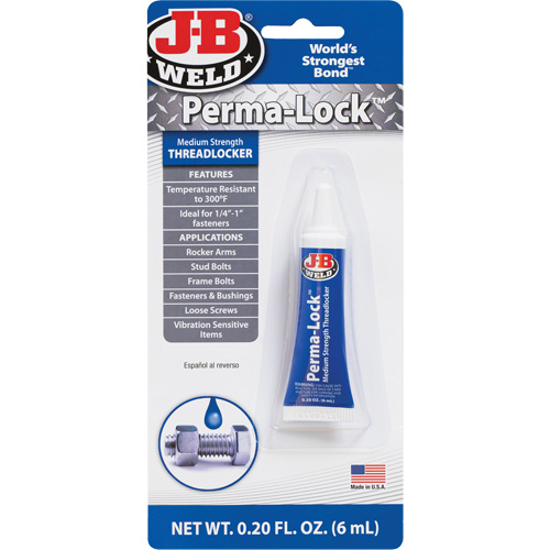 Perma-Lock Threadlocker, Blue, Medium, 6 ml, Tube Cam Industrial