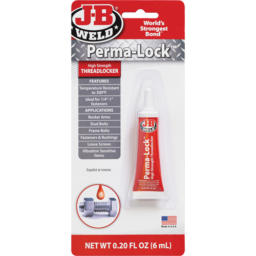 Perma-Lock Threadlocker, Red, High, 6 ml, Tube Cam Industrial