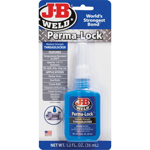 Perma-Lock Threadlocker, Blue, Medium, 36 ml, Bottle Cam Industrial