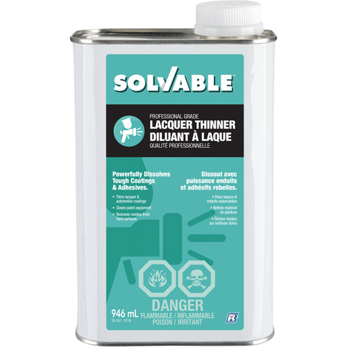 Professional Grade Lacquer Thinner, Rectangular Can, 946 ml Cam Industrial