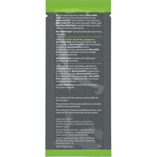 Agent nettoyant antimicrobien MicroPro Pack, 0,5 oz, Pochette Cam Industrial