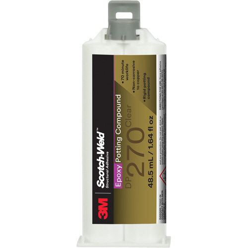 Mat&eacute;riau d'enrobement &eacute;poxyde Scotch-Weld, 1,7 liq. oz./48,5 ml, Cartouche double, Deux composants, Transparent Cam Industrial