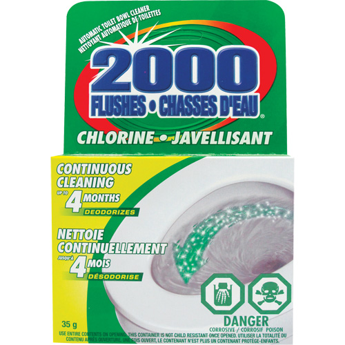 D&eacute;tergent pour cuvette de toilette 2000 Flushes avec agent de blanchiement, 35 g, Tampon Cam Industrial