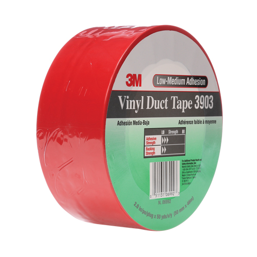 Rubans adh&eacute;sifs en vinyle 3903, 48 mm (2") la x 46 m (151') lo, 6,5 mils, Rouge Cam Industrial