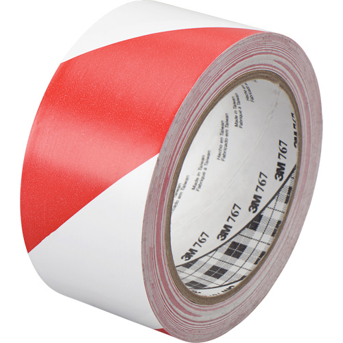 Hazard Warning Tape 767, 50.8 mm (2") x 33 m (108'), Red/White Cam Industrial