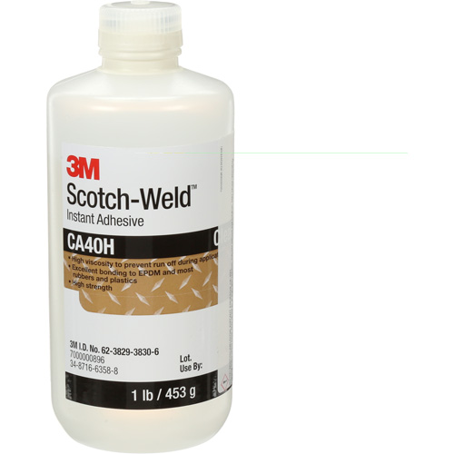 Scotch-Weld Instant Adhesive, Clear, Bottle, 1 lbs. Cam Industrial