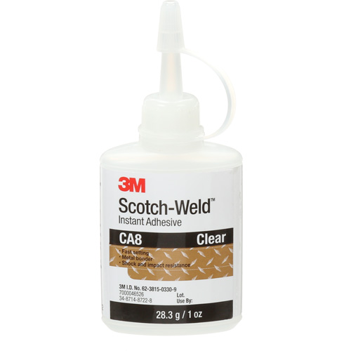 Scotch-Weld Instant Adhesive CA8, Clear, Bottle, 1 oz. Cam Industrial
