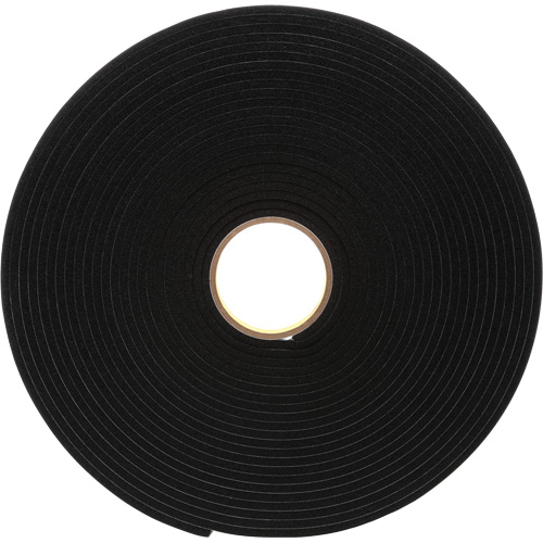 Ruban de mousse en vinyle 4504, 25,4 mm (1") la x 16,5 m (54') lo, 250 mils, Noir Cam Industrial