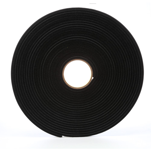 Ruban de mousse en vinyle 4504, 19 mm (3/4") la x 16,5 m (54') lo, 250 mils, Noir Cam Industrial