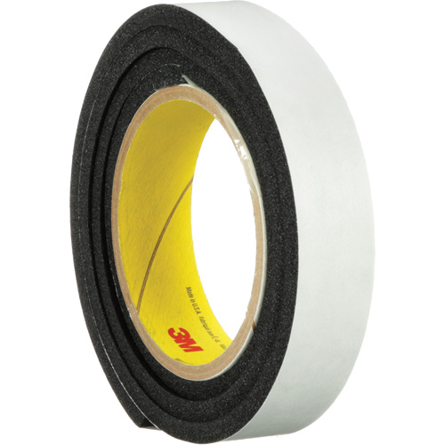 Ruban en mousse de vinyle 4714, 25,4 mm (1") la x 16,5 m (54') lo, 250 mils, Noir Cam Industrial