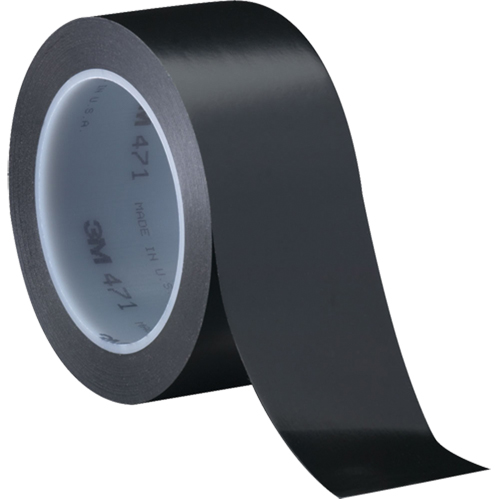 Ruban en vinyle 471, 12 mm (1/2") la x 32,9 m (108') lo, 5,3 mils, Noir Cam Industrial