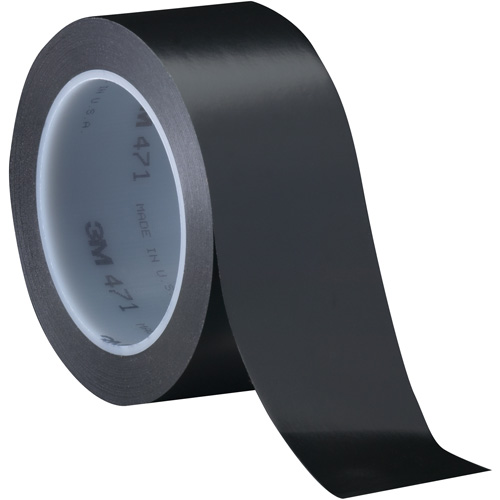 471 Vinyl Tape, 102 mm (4") W x 32.9 m (108') L, 5.2 mils, Black Cam Industrial