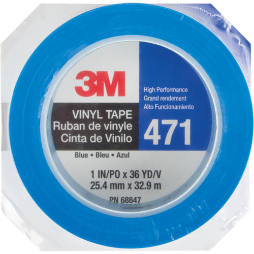 471 Vinyl Tape, 25.4 mm (1") W x 32.9 m (108') L, 5.3 mils, Blue Cam Industrial