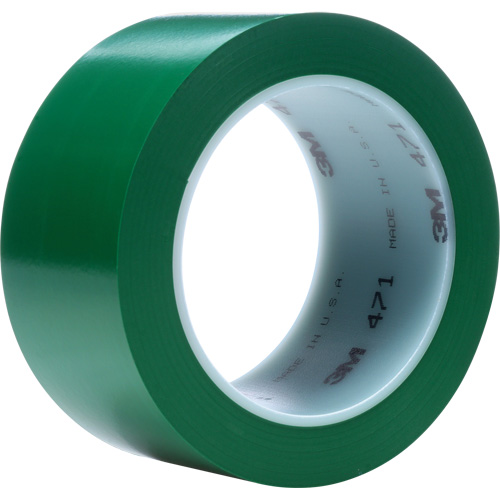 Ruban en vinyle 471, 12 mm (1/2") la x 32,9 m (108') lo, 5,3 mils, Vert Cam Industrial