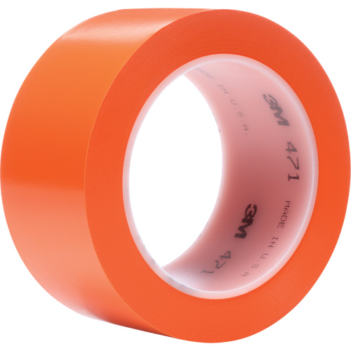 471 Vinyl Tape, 50.8 mm (2") W x 32.9 m (108') L, 5.2 mils, Orange Cam Industrial