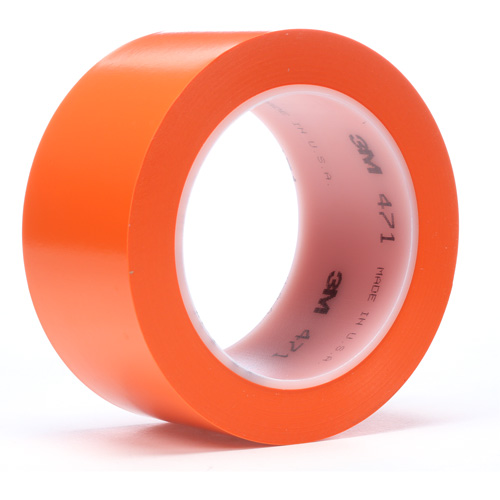 471 Vinyl Tape, 19 mm (3/4") W x 32.9 m (108') L, 5.2 mils, Orange Cam Industrial