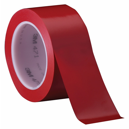 471 Vinyl Tape, 6 mm (1/4") W x 32.9 m (108') L, 5.2 mils, Red Cam Industrial