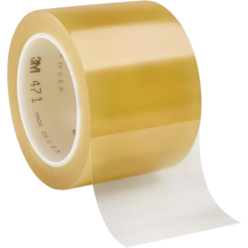 Ruban en vinyle 471, 76,2 mm (3") la x 32,9 m (108') lo, 5,2 mils, Transparent Cam Industrial