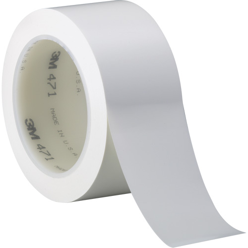 471 Vinyl Tape, 38 mm (1-1/2") W x 32.9 m (108') L, 5.2 mils, White Cam Industrial