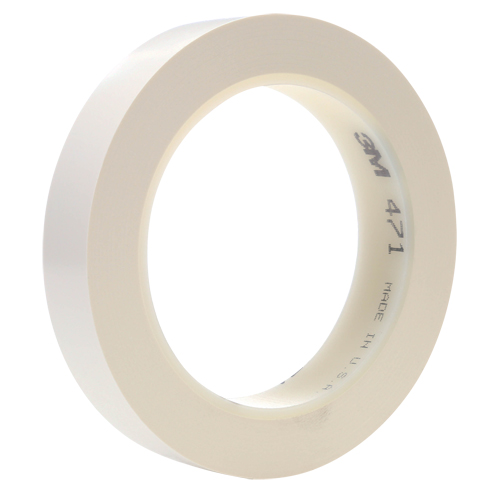 Ruban en vinyle 471, 19 mm (3/4") la x 32,9 m (108') lo, 5,3 mils, Blanc Cam Industrial