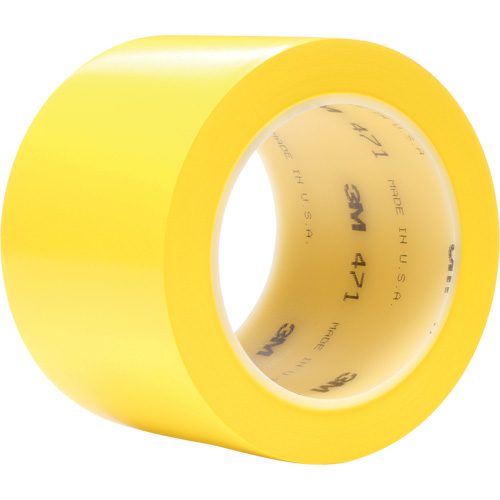 471 Vinyl Tape, 76.2 mm (3") W x 32.9 m (108') L, 5.2 mils, Yellow Cam Industrial