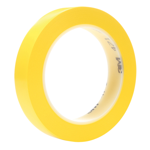 471 Vinyl Tape, 19 mm (3/4") W x 32.9 m (108') L, 5.3 mils, Yellow Cam Industrial