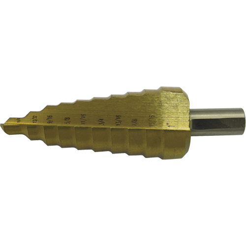 Jet-Kut&reg; 10-Step Super Premium M35 Step Drill, 1/4" - 1" , 1/32" Increments, High Speed Steel Cam Industrial