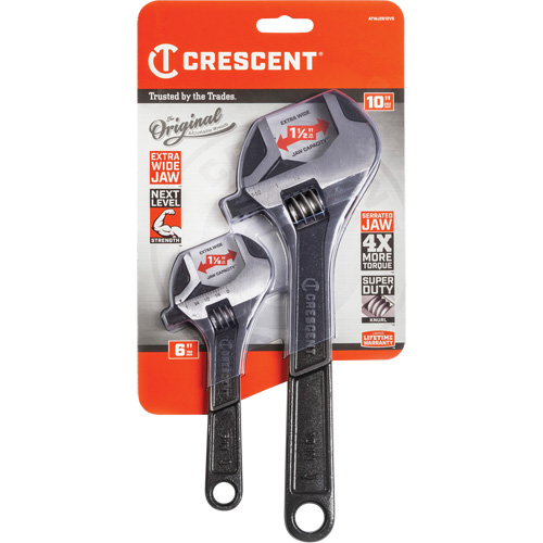 Wide-Jaw Wrench Set, Adjustable, 2 Pieces, Imperial Cam Industrial